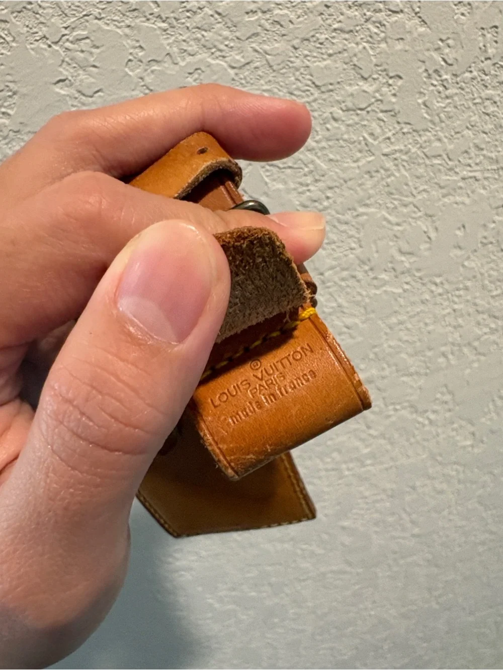Louis Vuitton Tan Leather Luggage Tag